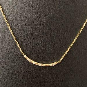 Gorjana NWOT CZ Curved bar necklace